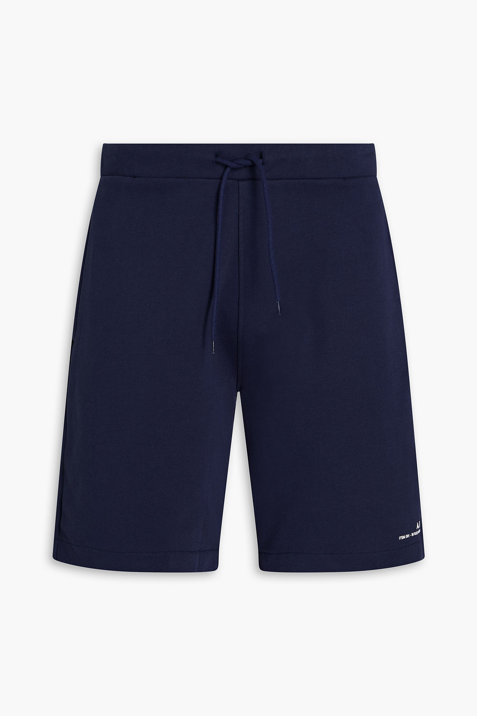 Shop Apc Coed Printed Cotton-jersey Drawstring Shorts In Navy