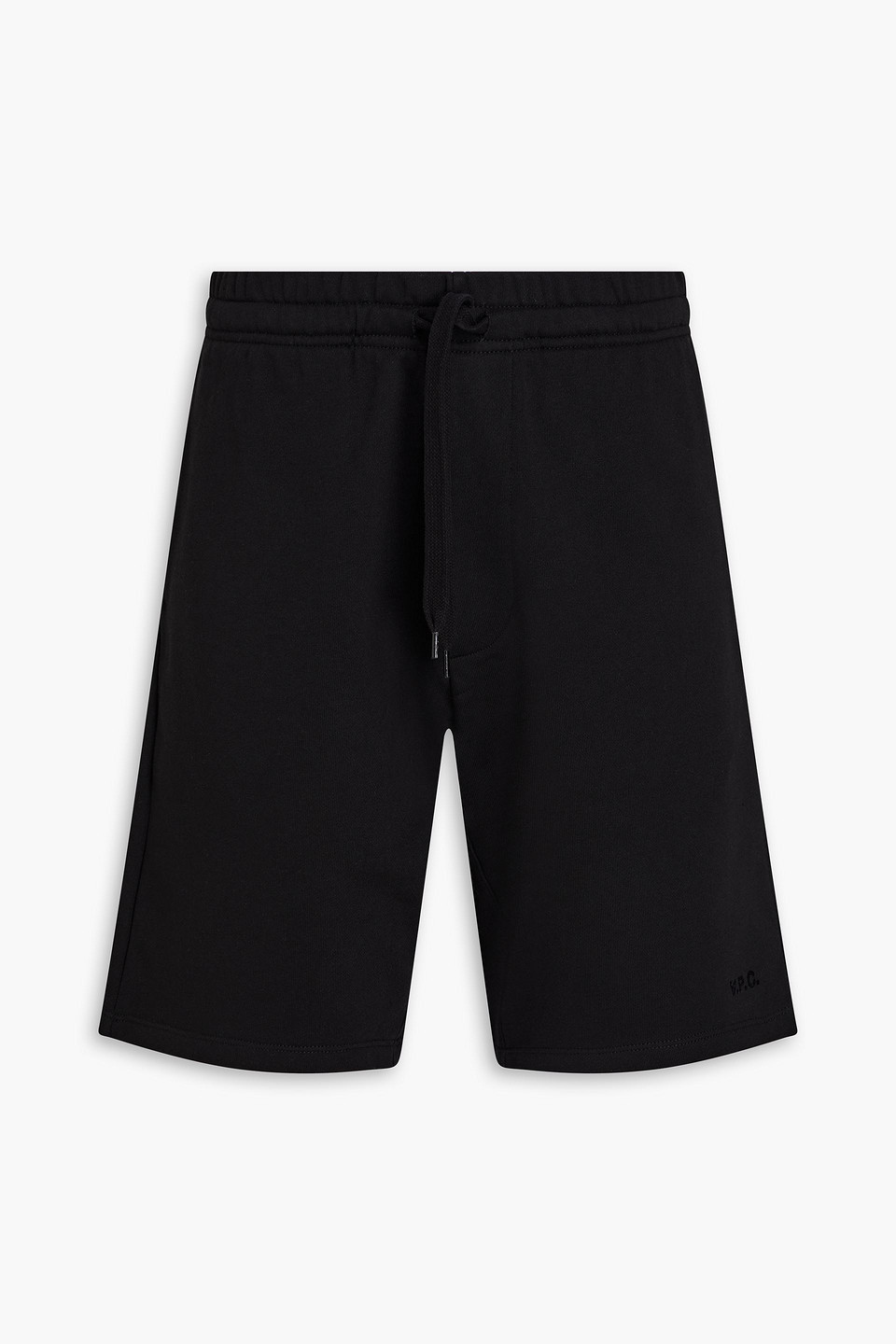 Shop A.p.c. French Cotton-terry Drawstring Shorts In Black