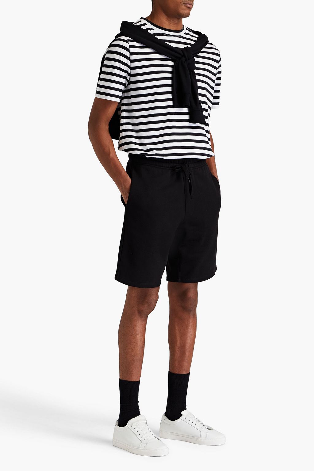 A.P.C. French cotton-terry drawstring shorts