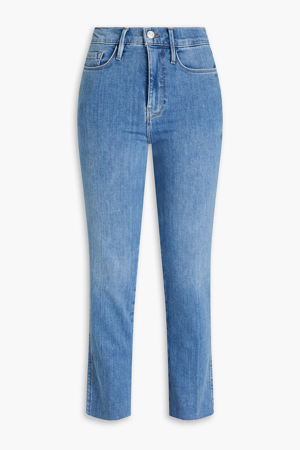 Frame Le Sylvie Crop Cropped High-rise Slim-leg Jeans In Blue