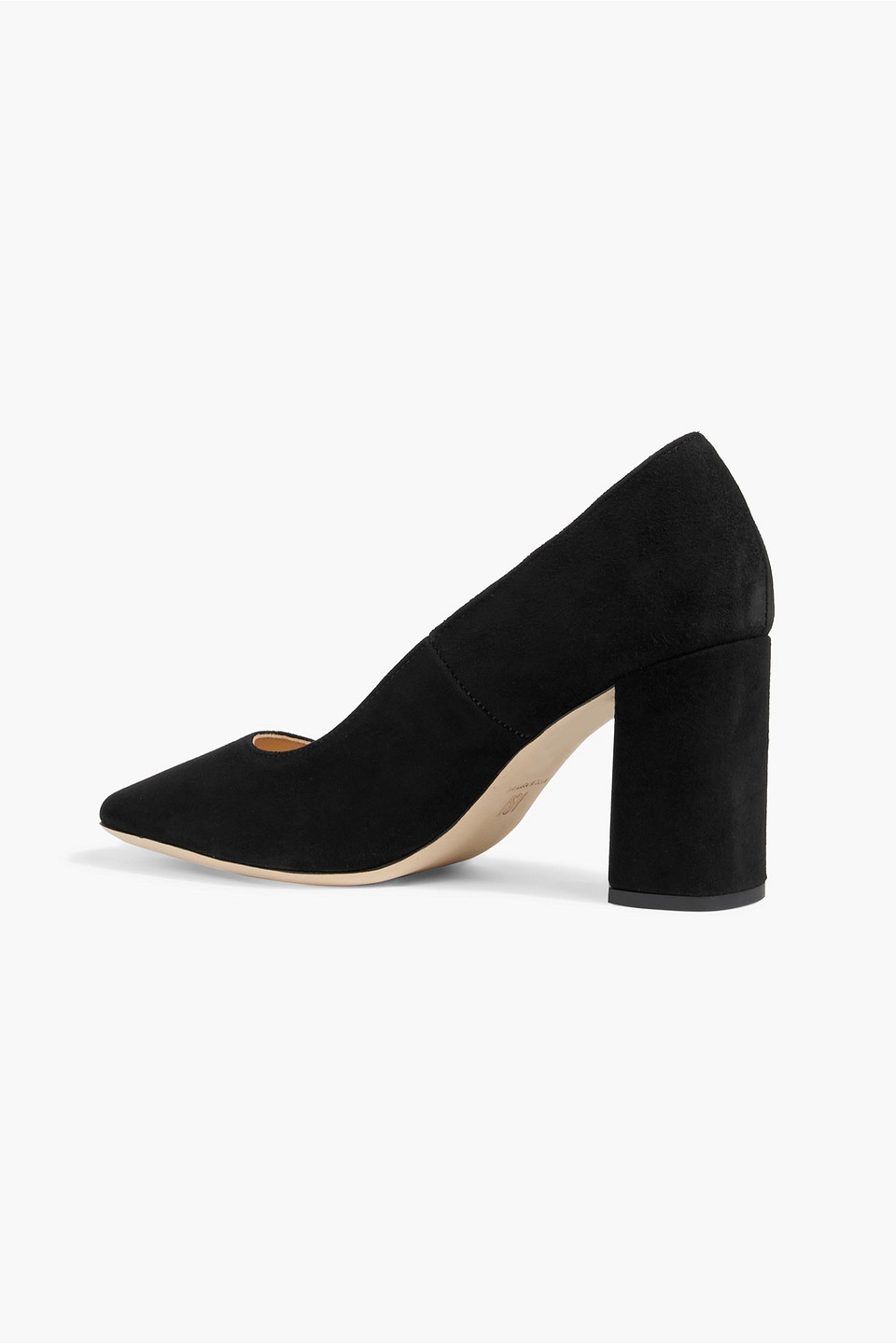 Shop Iris & Ink Laney Suede Pumps In Black