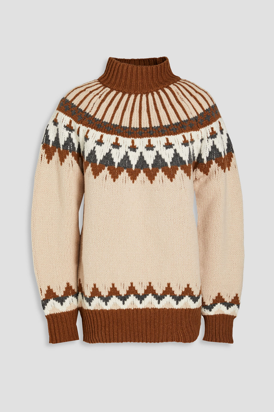 FRAME FAIR ISLE INTARSIA-KNIT TURTLENECK SWEATER