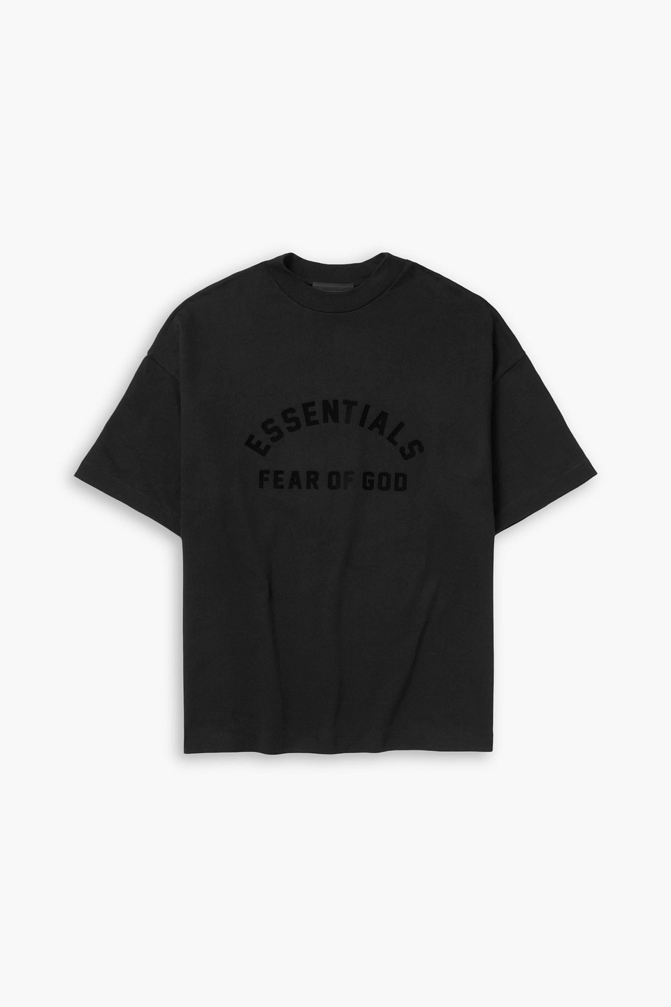 fear of god essentials - oversized logo-appliquéd cotton-jersey t-shirt - black - m