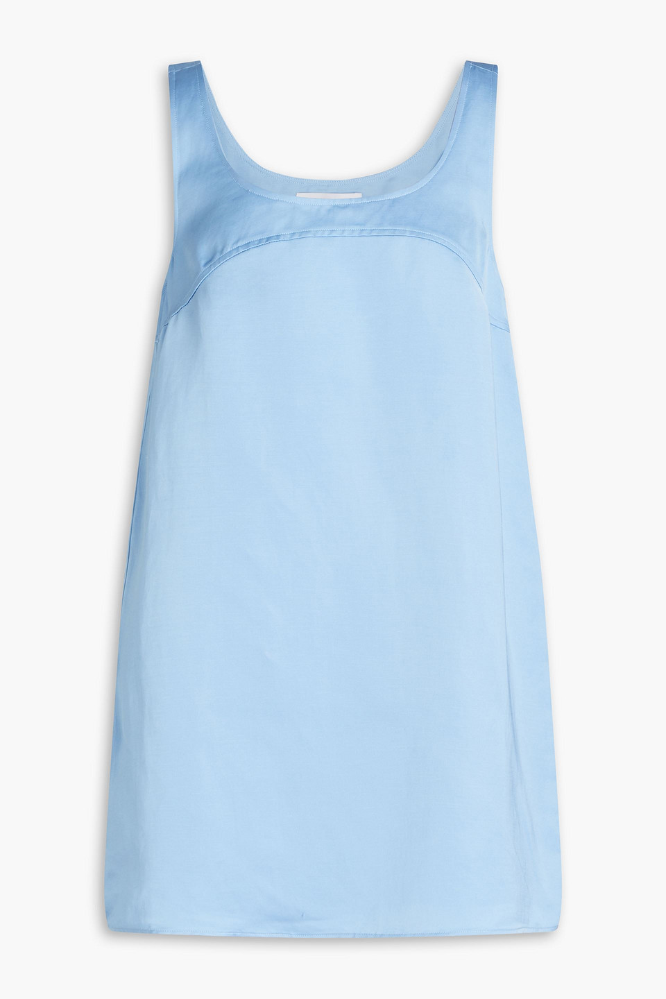 Frame Scoop-neck Canvas Mini Dress In Light Blue