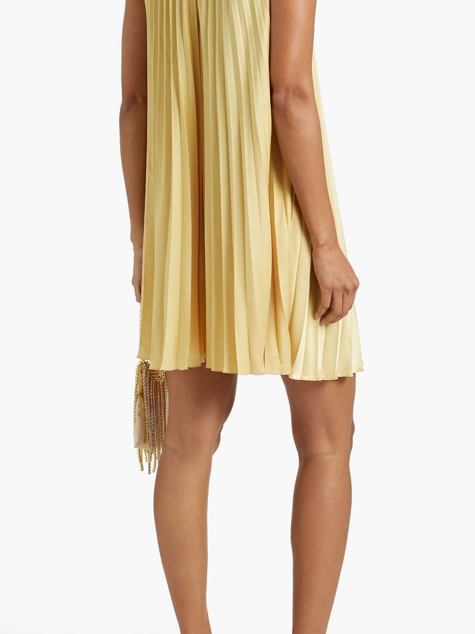 plissé-satin mini dress