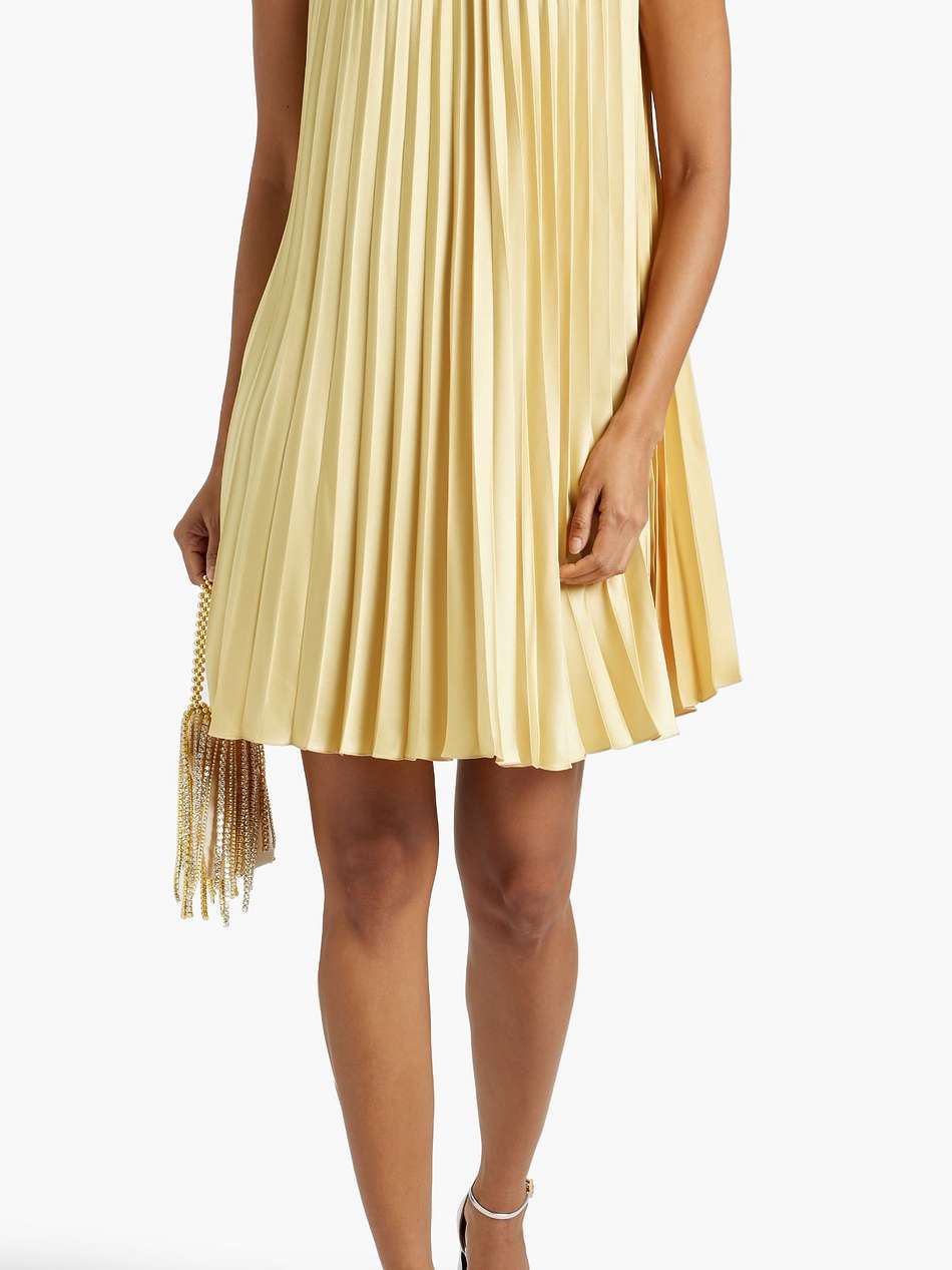 plissé-satin mini dress
