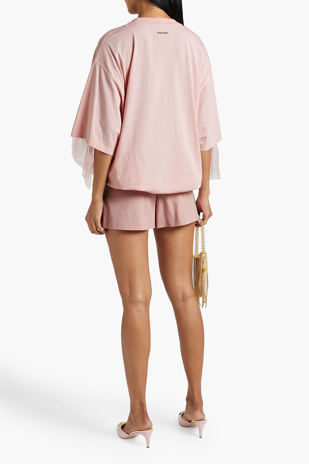 REDVALENTINO شورت من التويل مزين بربطة على شكل فراشة