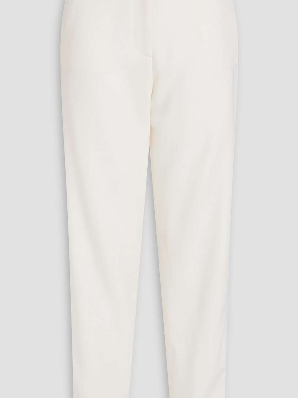 satin-trimmed wool tapered pants