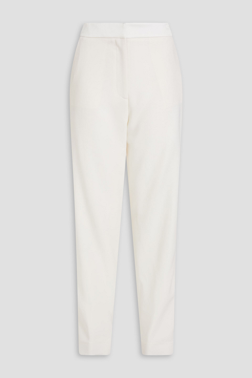 balmain - satin-trimmed wool tapered pants - white - fr 36