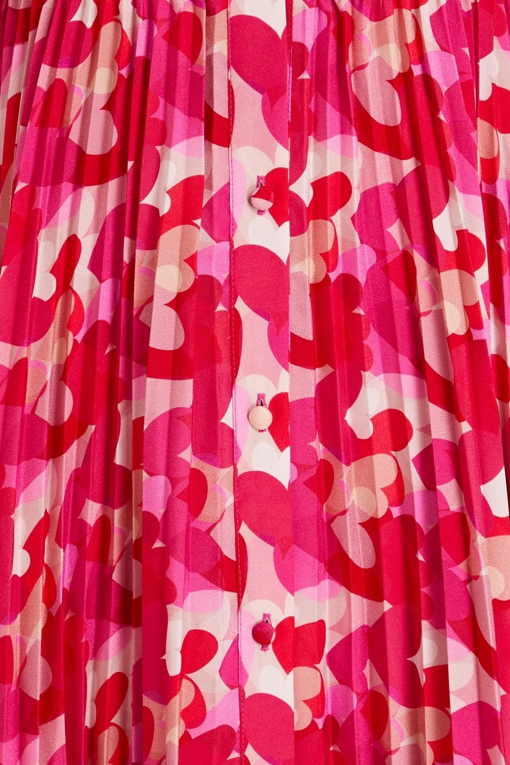 REDVALENTINO Pleated printed crepe de chine midi shirt dress