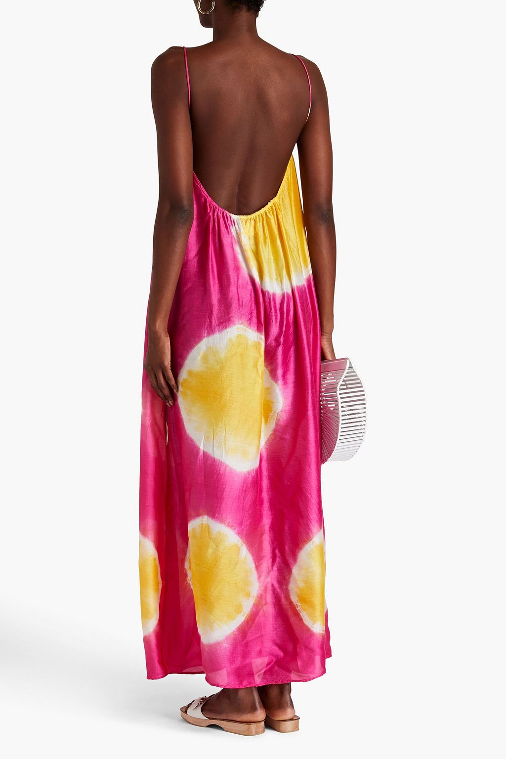 SUNDRESS Grace tie-dyed satin maxi dress