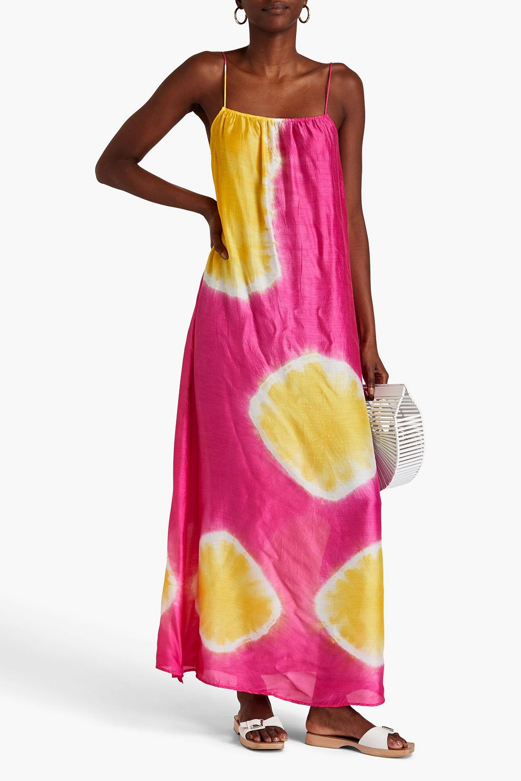 SUNDRESS Grace tie-dyed satin maxi dress