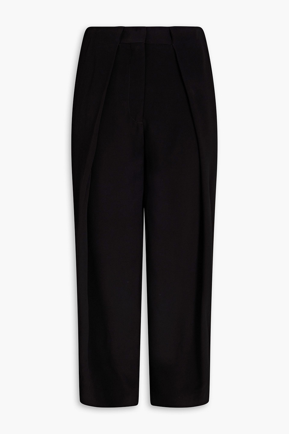 balmain - cropped crepe tapered pants - black - fr 36