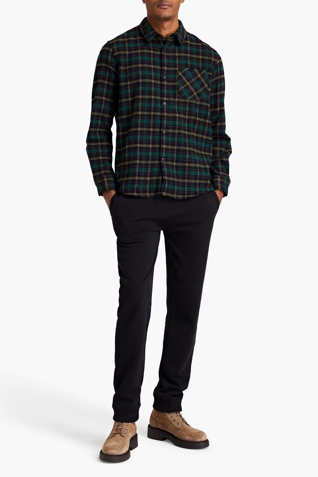A.P.C. Checked cotton-blend flannel overshirt