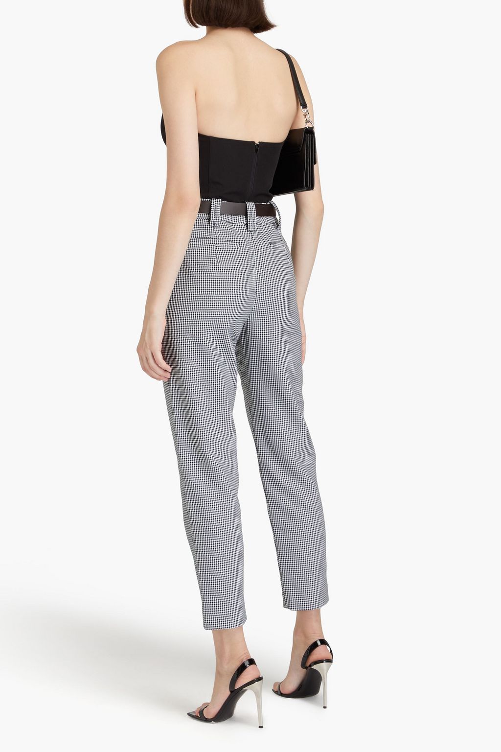 BALMAIN Houndstooth cotton straight-leg pants