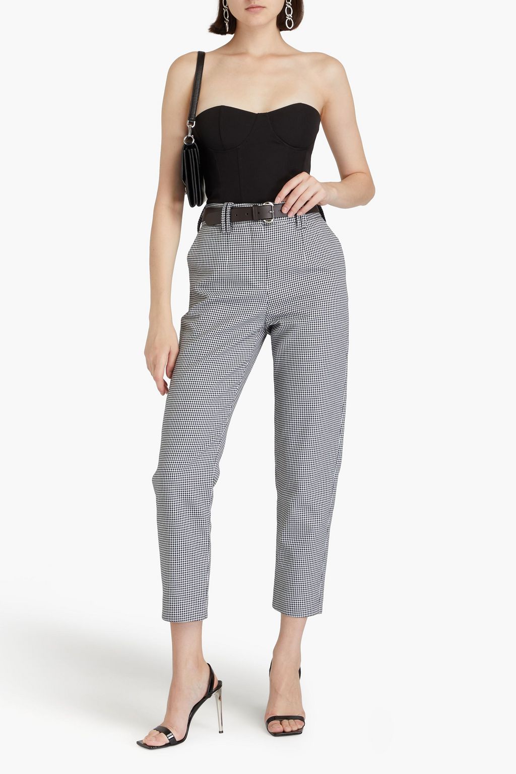 BALMAIN Houndstooth cotton straight-leg pants