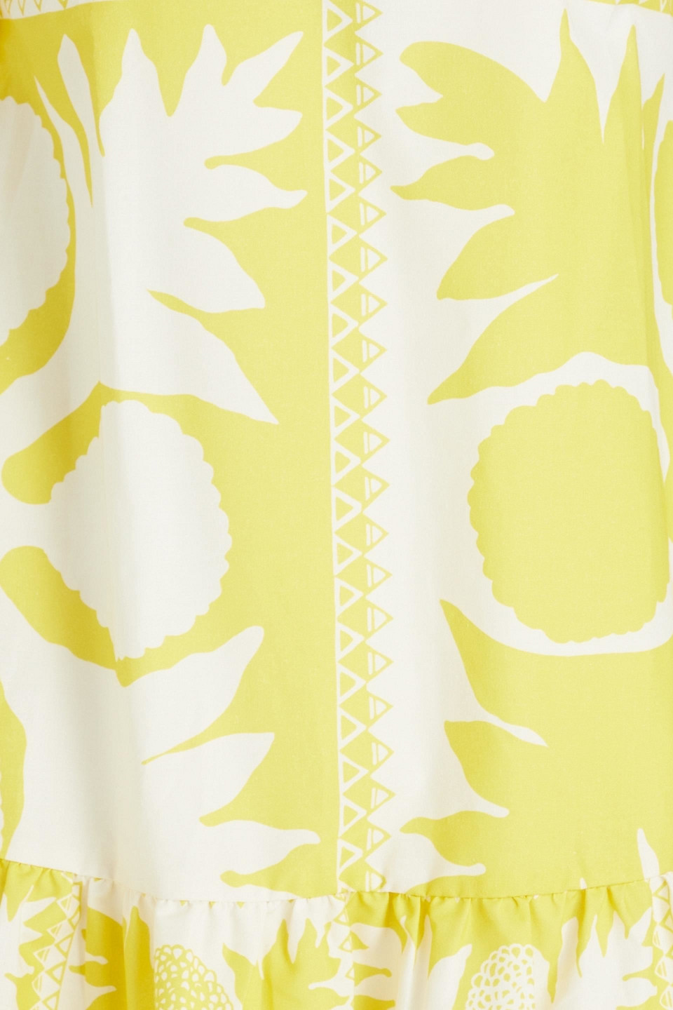 Red Ruffled Printed Woven Mini Dress In Gelb