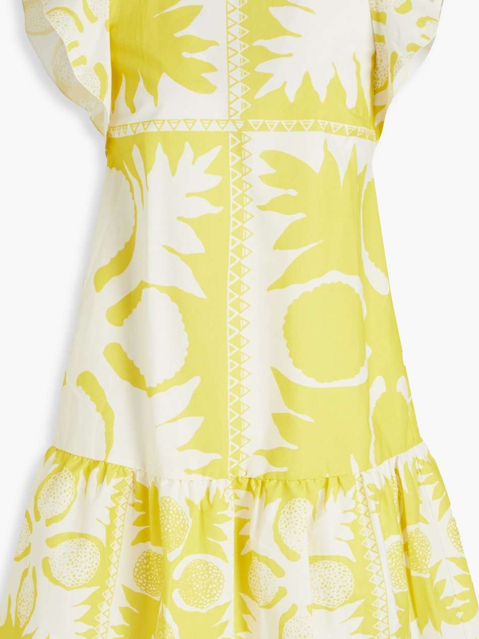 ruffled printed woven mini dress