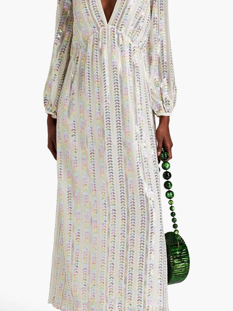 chica sequin-embellished voile maxi dress