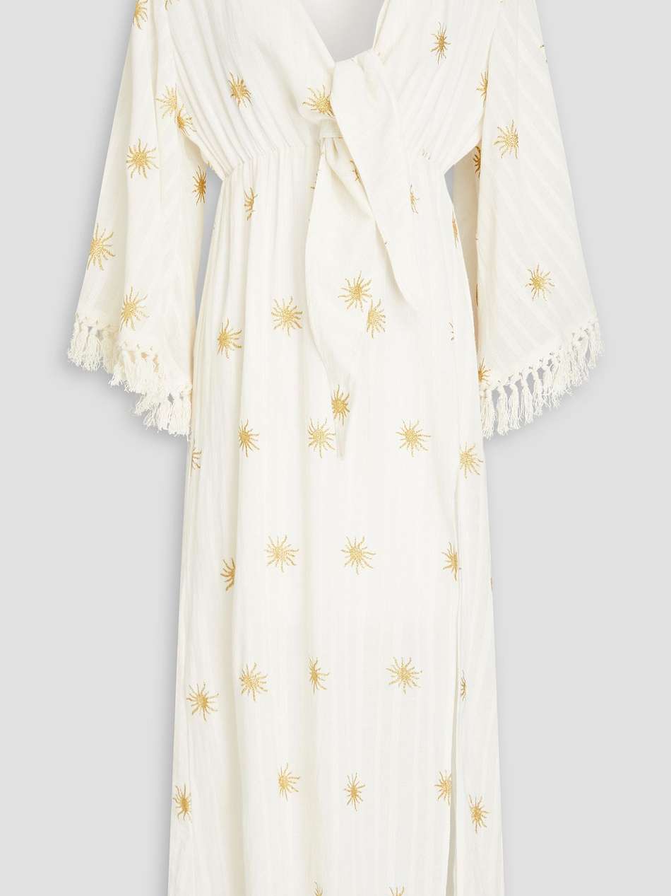 seraphine glittered cotton midi dress