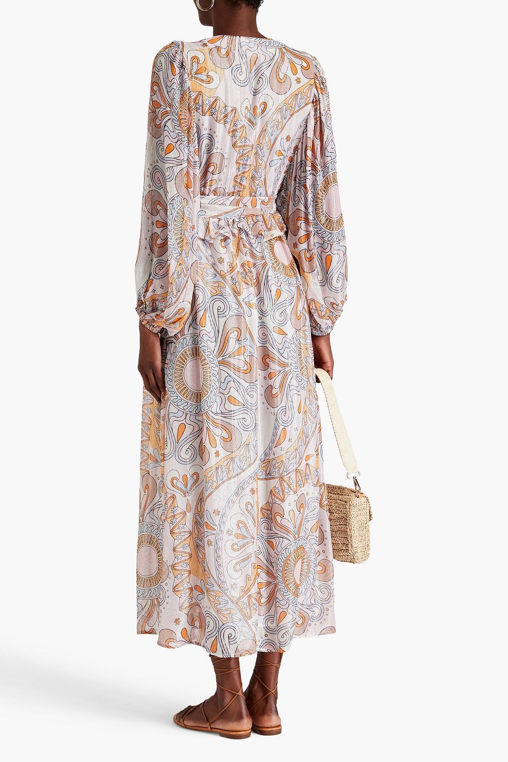 SUNDRESS 메탈릭 프린트 보일 맥시 드레스