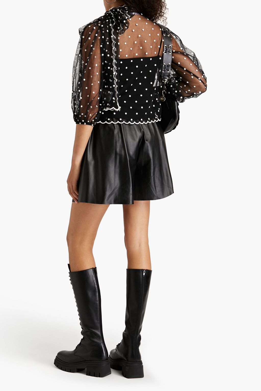 REDVALENTINO リボンタイ スイスドットチュール ブラウス
