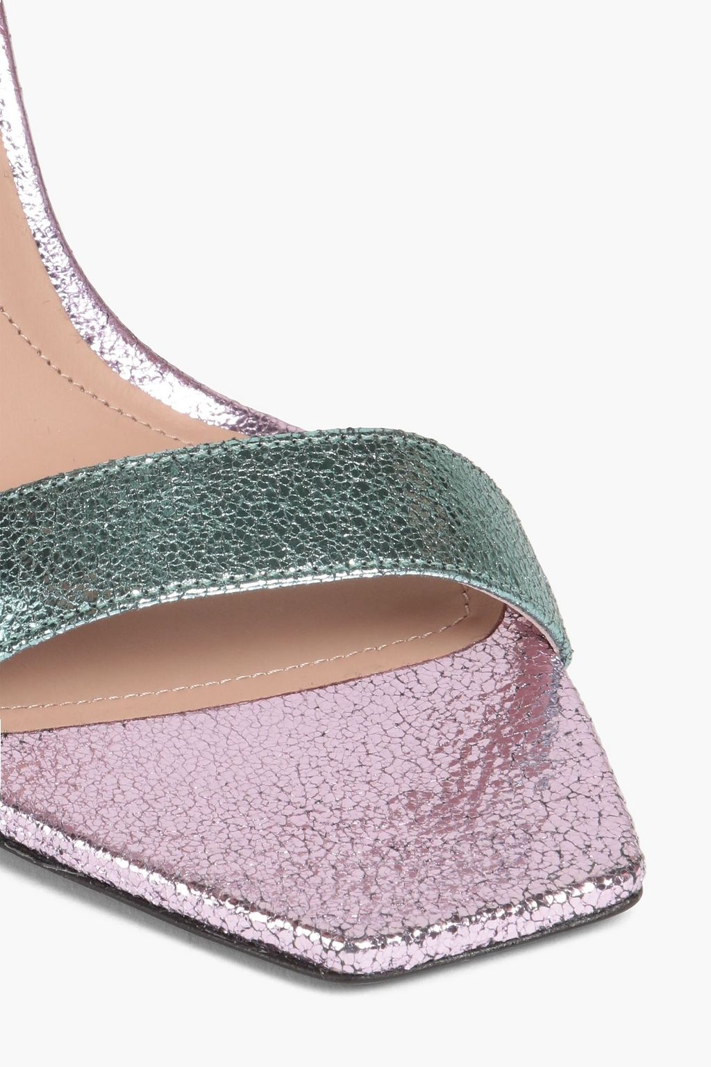 BALMAIN Metallic textured-leather sandals