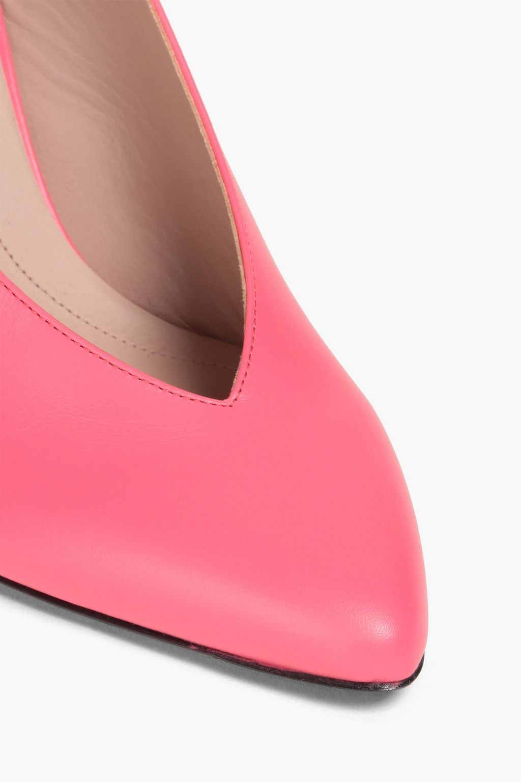 BALMAIN Embellished leather slingback pumps