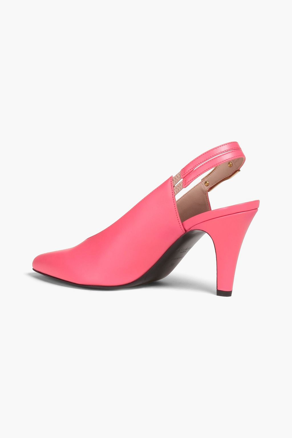BALMAIN Embellished leather slingback pumps