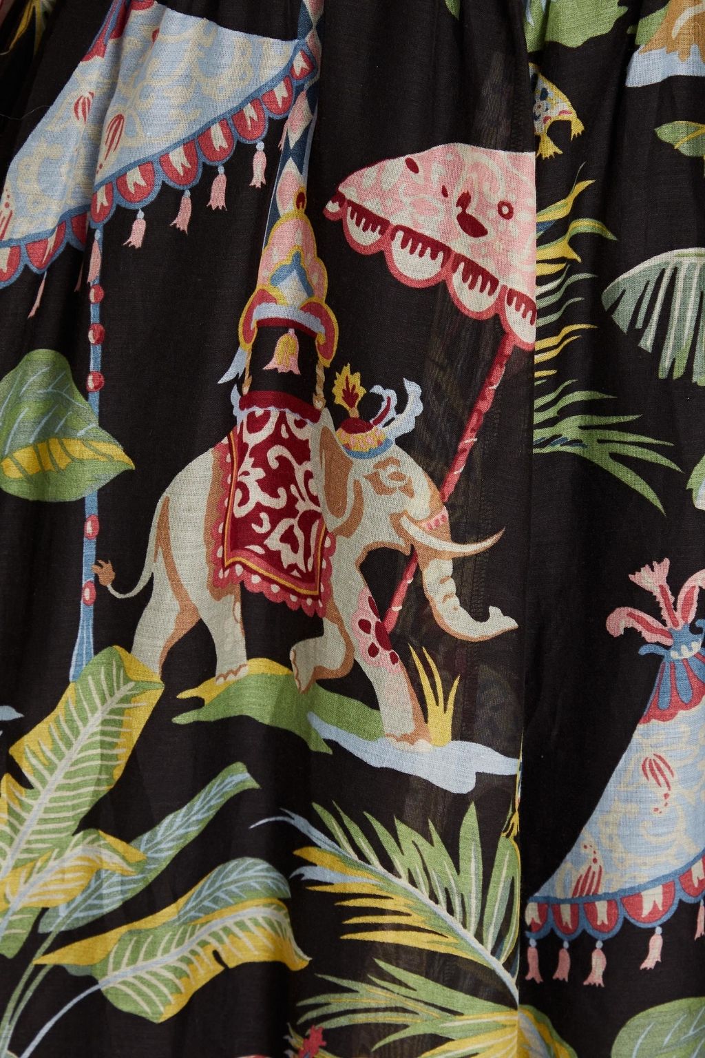 REDVALENTINO Printed cotton and silk-blend voile midi dress