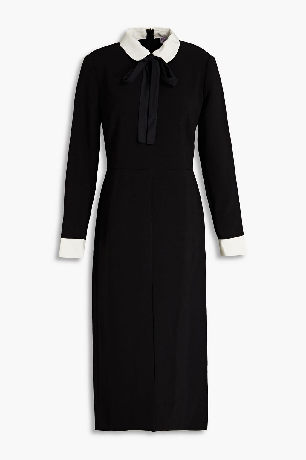REDVALENTINO Pussy bow crepe midi dress THE OUTNET