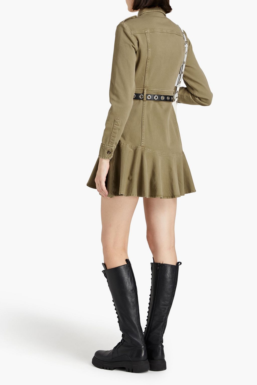REDVALENTINO فستان بأسلوب القميص بتصميم قصير مصنوع من الدنيم