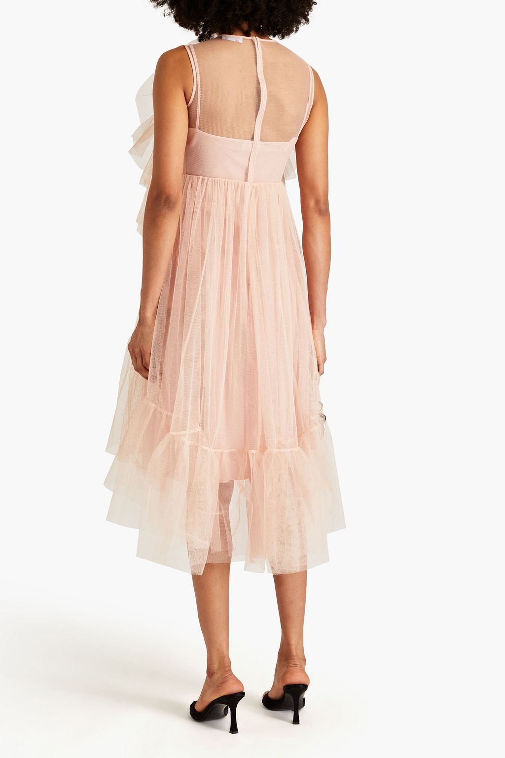 REDVALENTINO Ruffled tulle midi dress