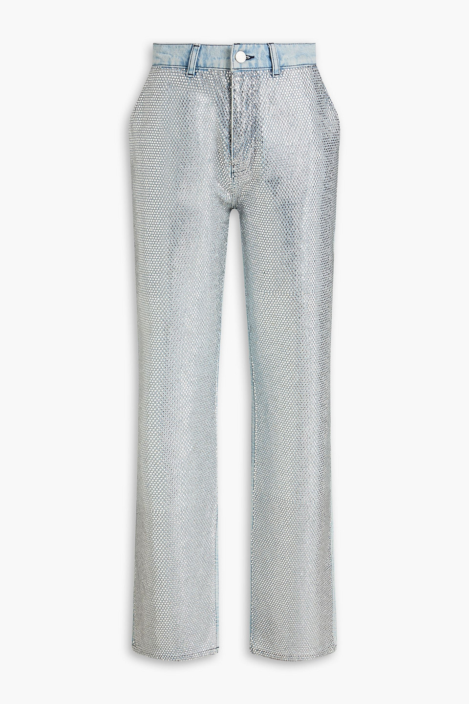 Le Jane embellished high-rise straight-leg jeans
