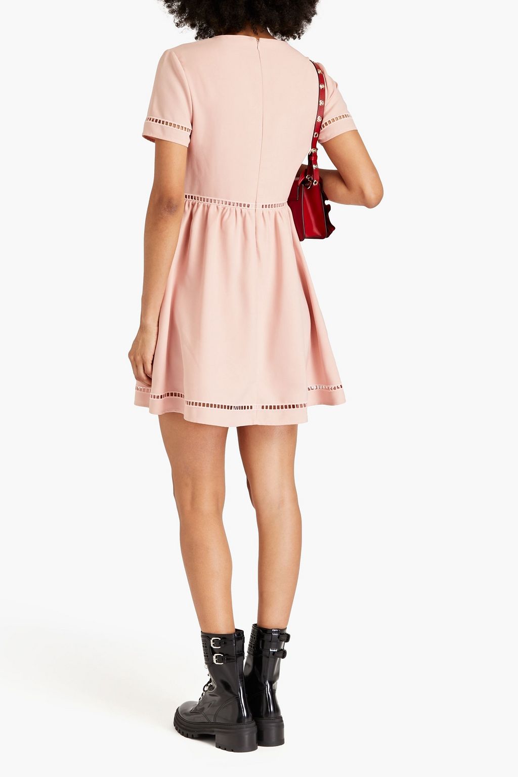 REDVALENTINO Lattice-trimmed cady mini dress