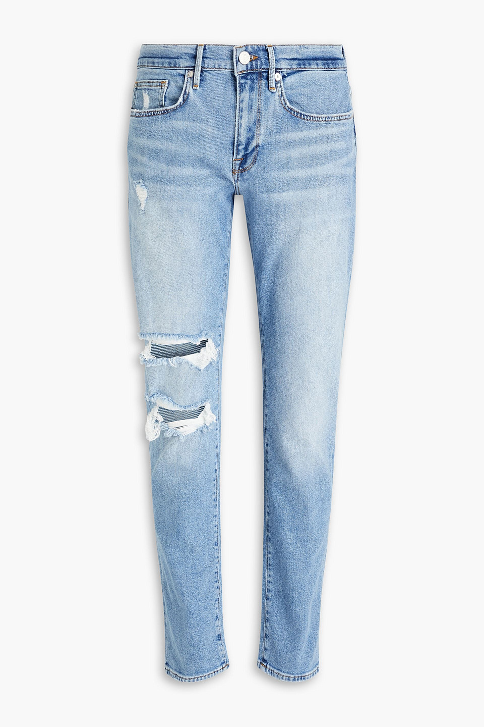 Frame Skinny-fit Faded Denim Jeans In Light Denim