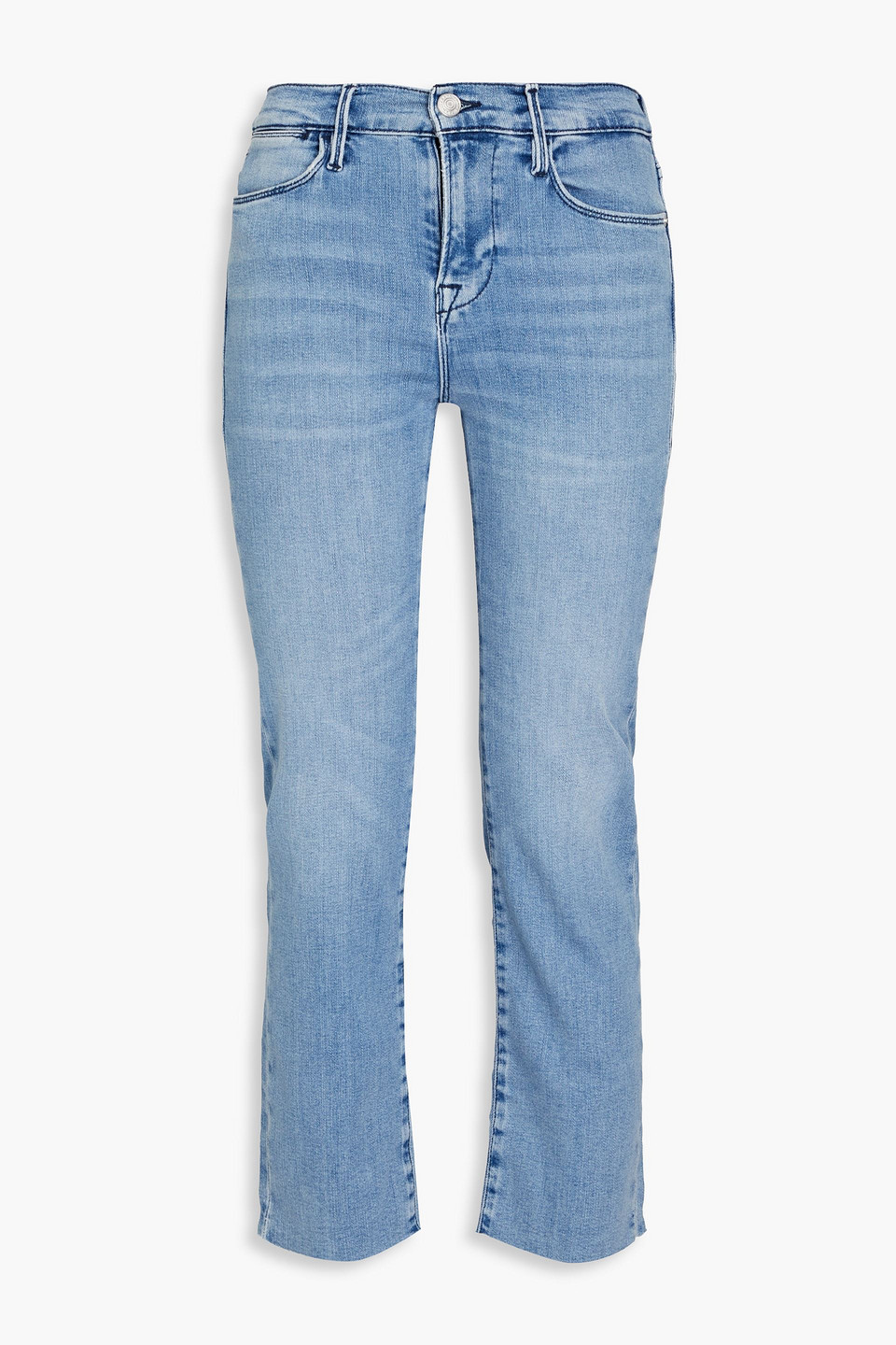 Frame Le High Straight Halbhohe Cropped Jeans Mit Geradem Bein In Mid Denim