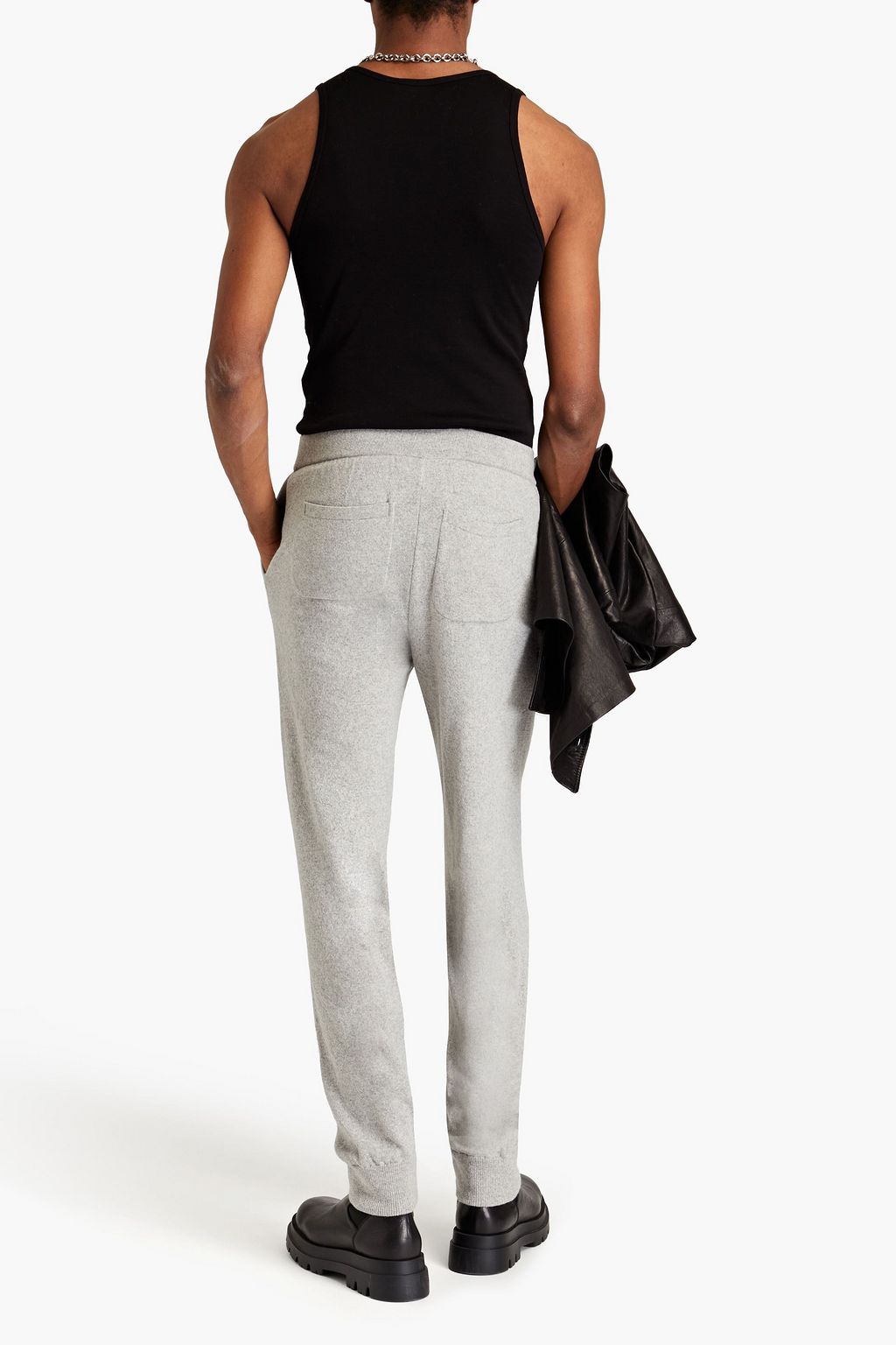 BALMAIN Cashmere and wool-blend track pants