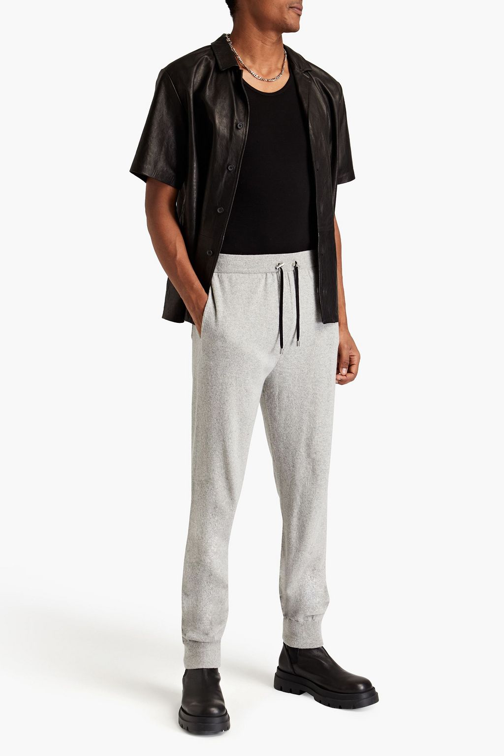 BALMAIN Cashmere and wool-blend track pants