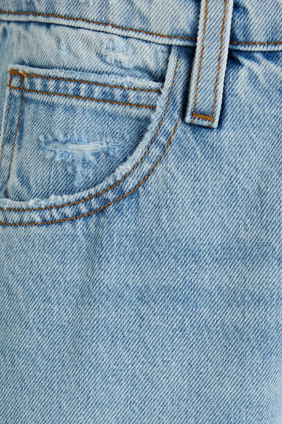 FRAME CROPPED DISTRESSED HIGH-RISE BOOTCUT JEANS