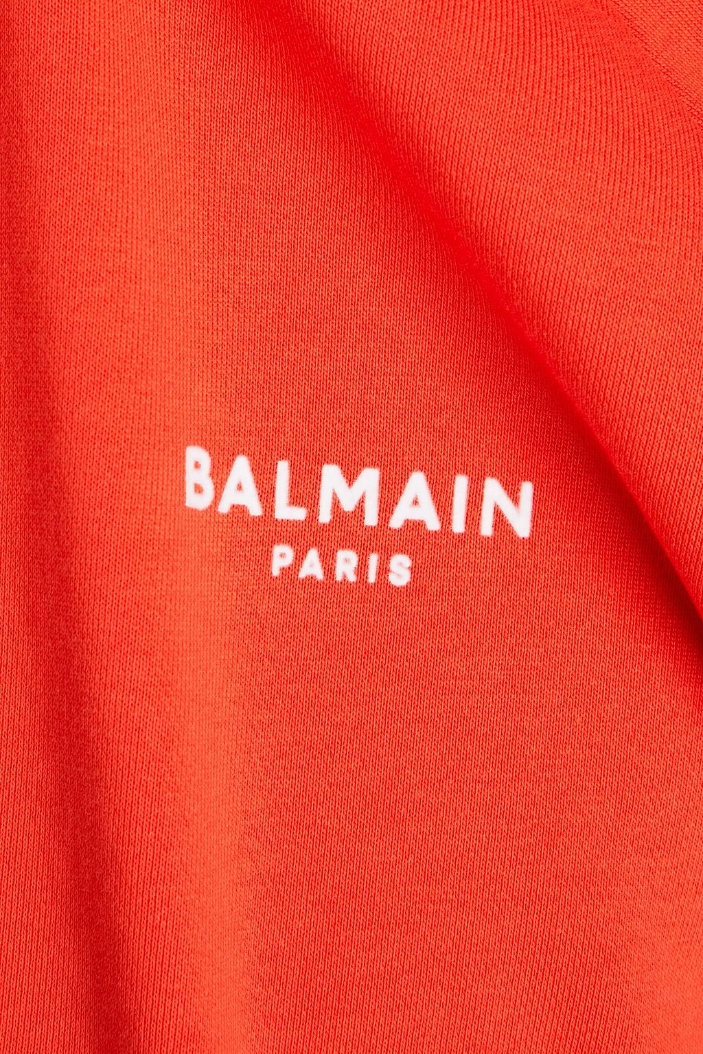 BALMAIN Flocked French cotton-terry sweatshirt
