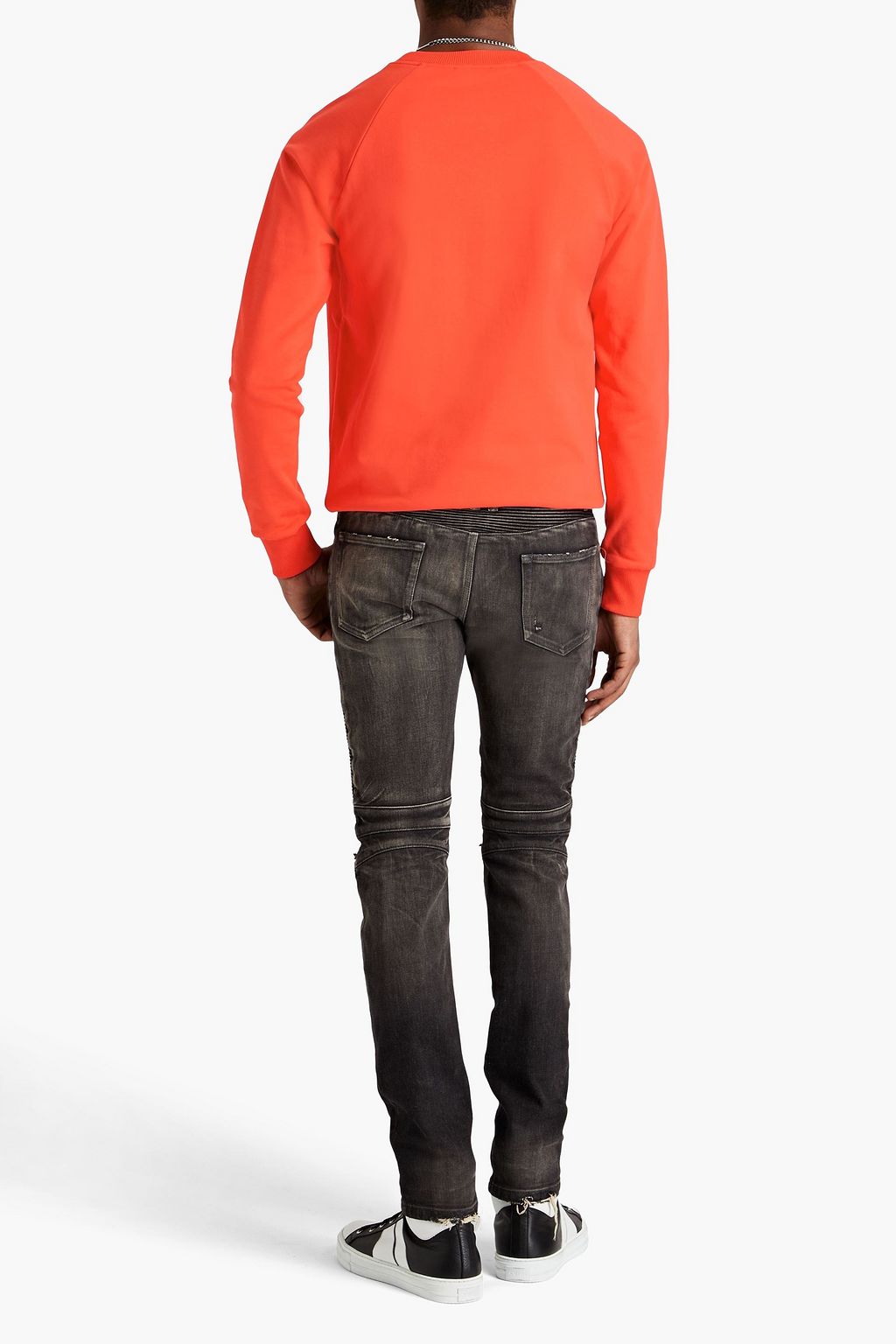 BALMAIN Flocked French cotton-terry sweatshirt