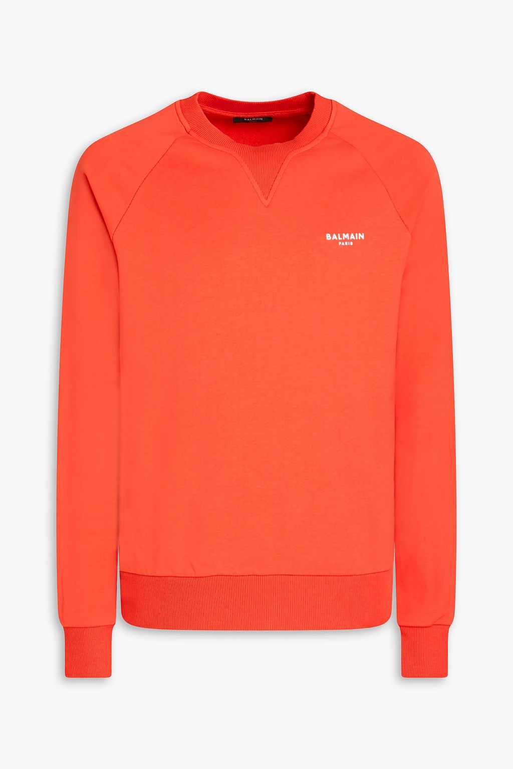 BALMAIN Flocked French cotton terry sweatshirt THE OUTNET