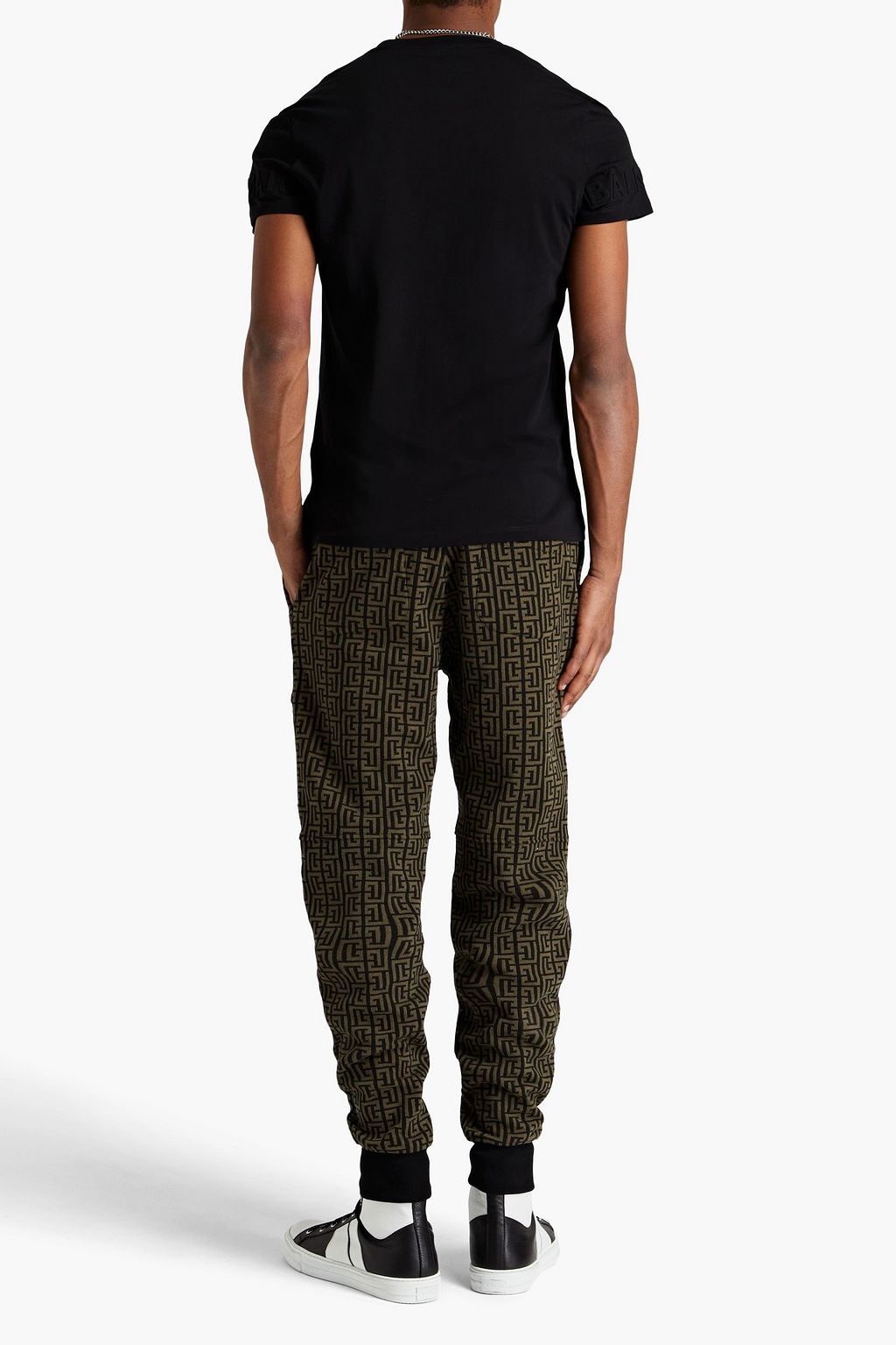BALMAIN Embossed cotton-jersey T-shirt