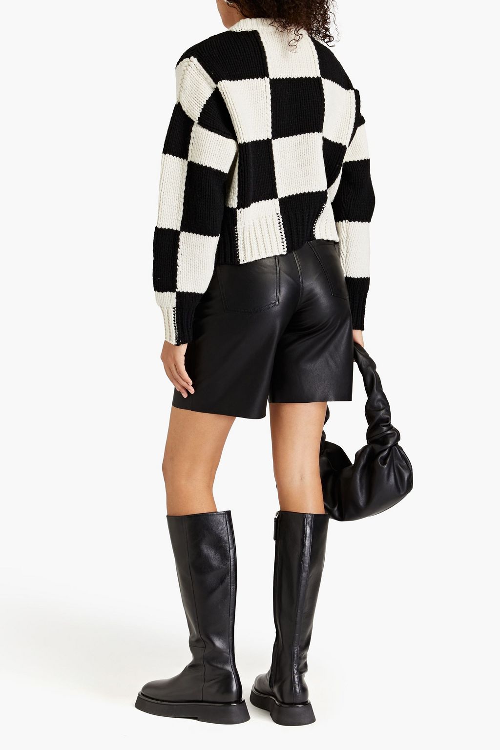 FRAME Checked merino wool sweater