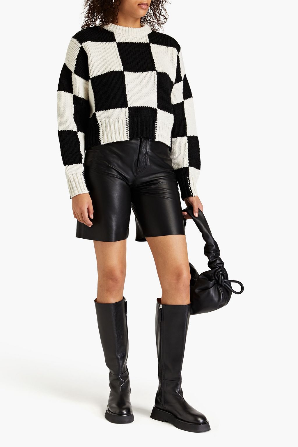 FRAME Checked merino wool sweater