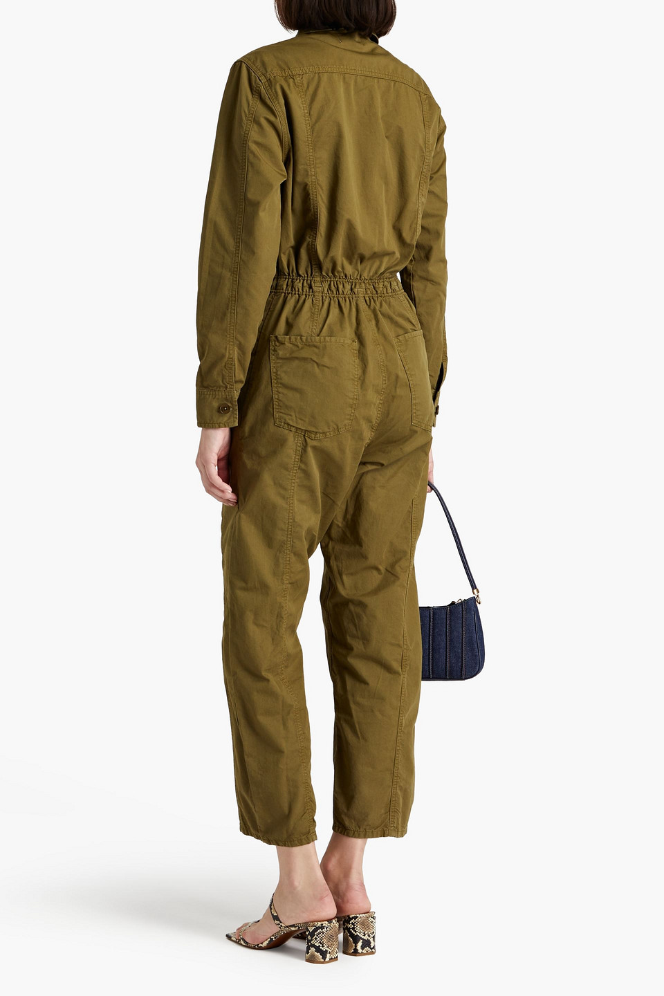 Frame Cinched Jumpsuit In Army Green
