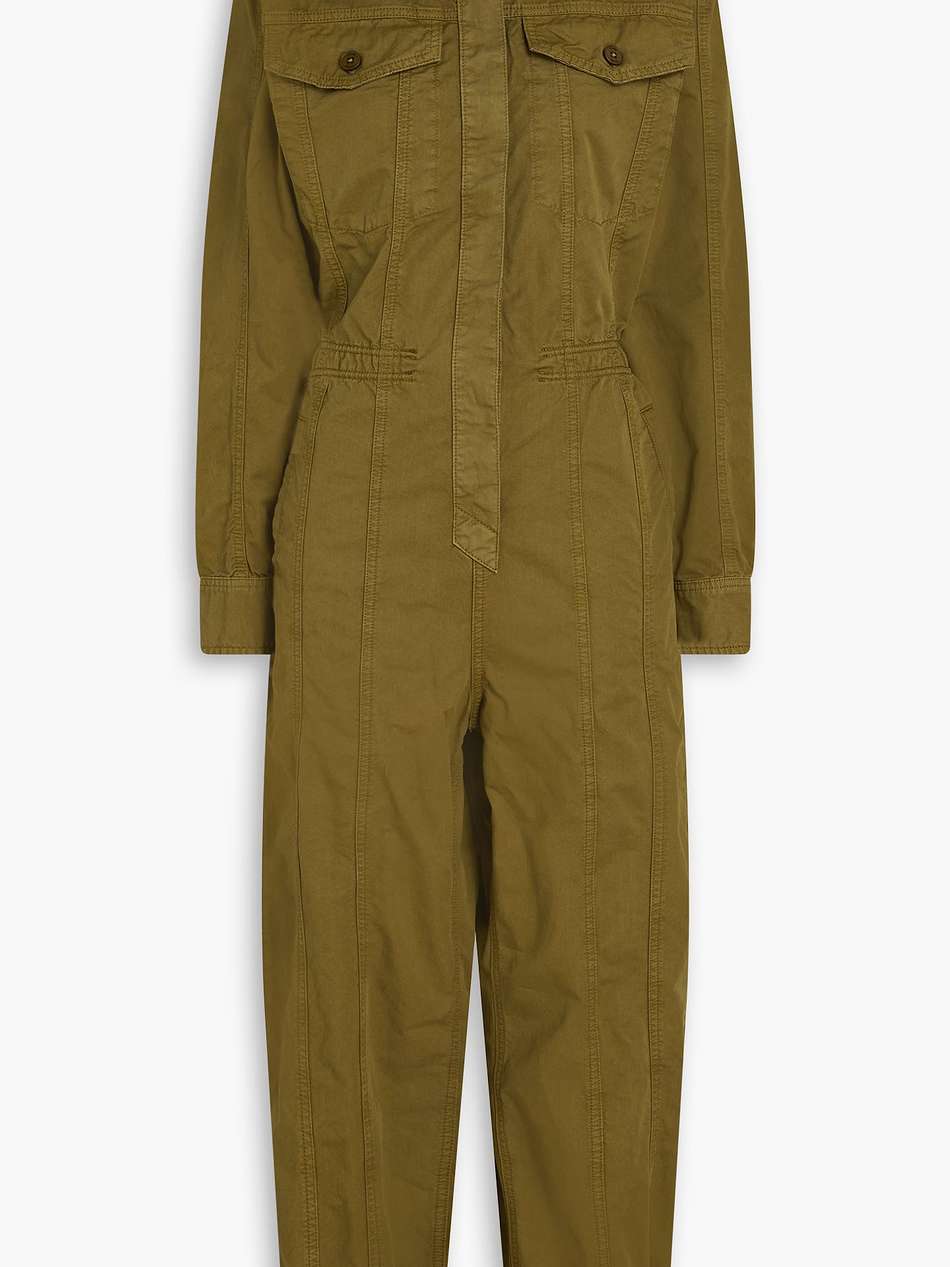 cropped cotton-twill jumpsuit