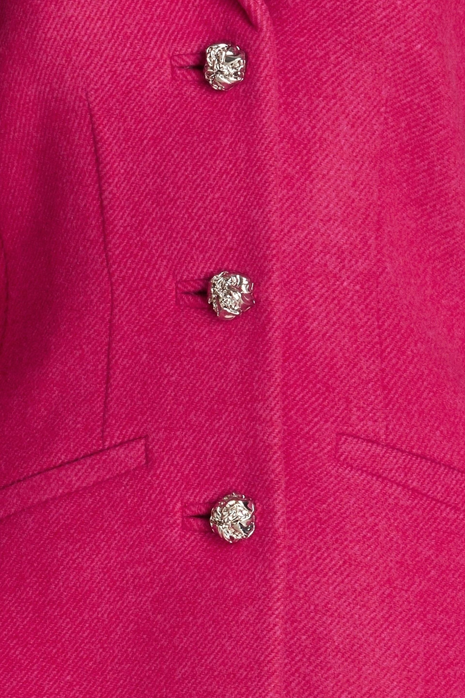 Ganni Wool-blend Twill Blazer In Crimson