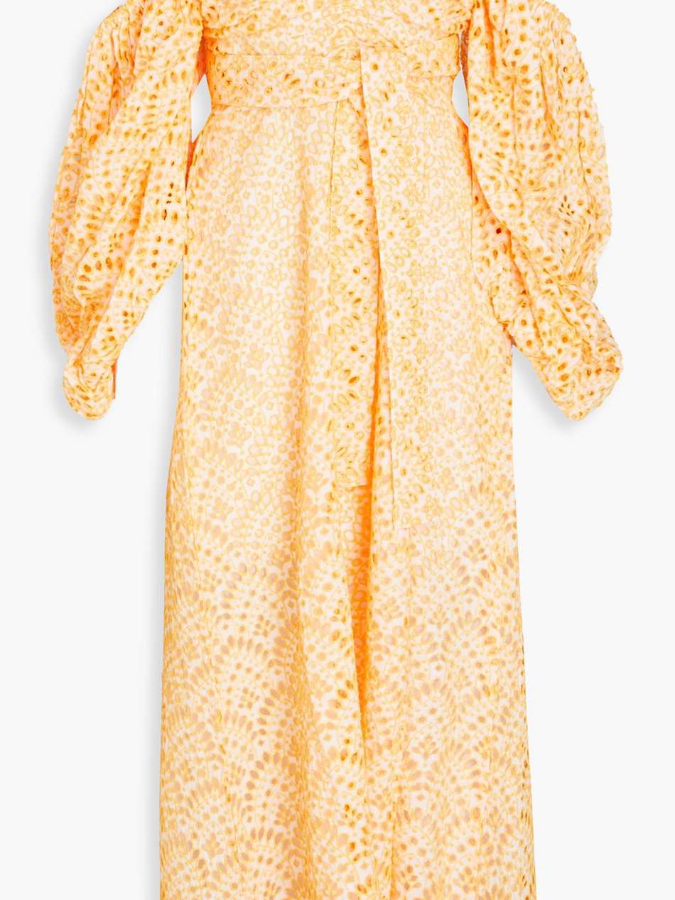 lia off-the-shoulder broderie anglaise cotton midi dress